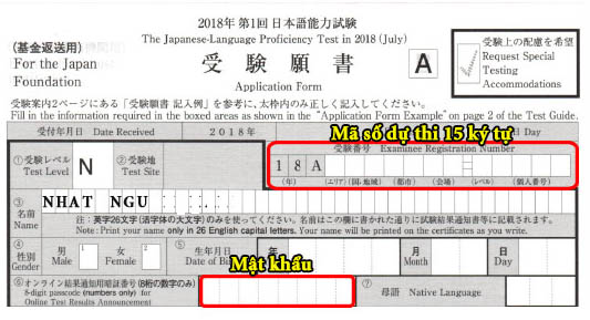 Hướng dẫn xem điểm thi tiếng Nhật huong dan xem diem thi tieng nhat